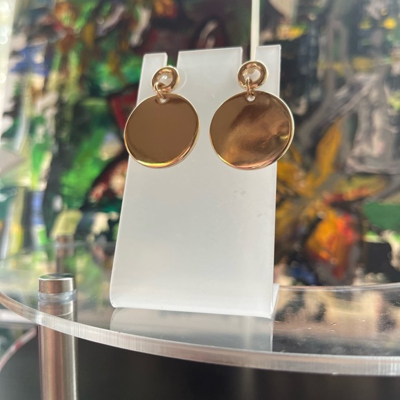 14th & Union Gold Tone Posts With Dangling Disc 1.25inch approx - Picture 4 of 5